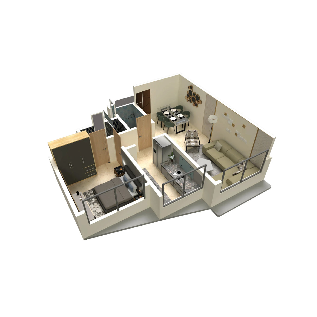 1 BHK smart home automation setup for apartment