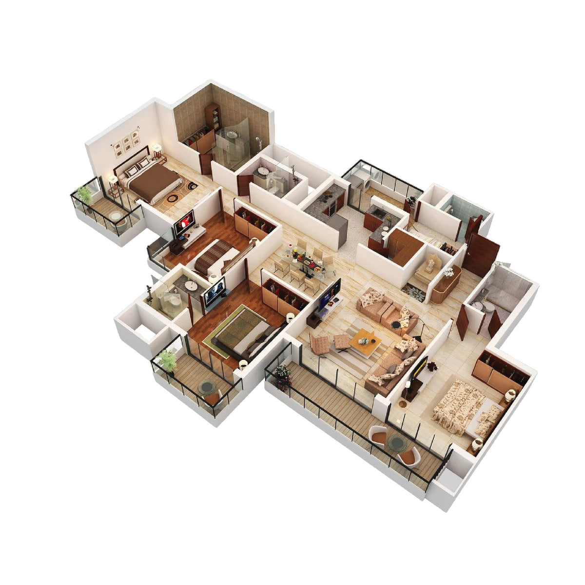 4 BHK smart home automation setup for large homes